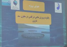 معرفی طرح پایلوت پرورش ماهی در قفس در مخزن سد مارون به سرمایه گذاران توسط محققان پژوهشکده آبزی پروری آب های جنوب کشور_ اهواز